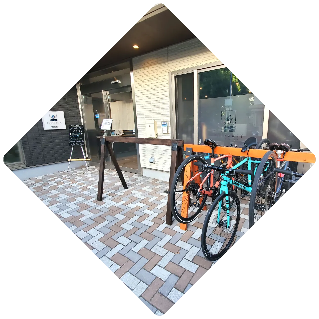 RIDEAWAY の店舗とレンタルバイク